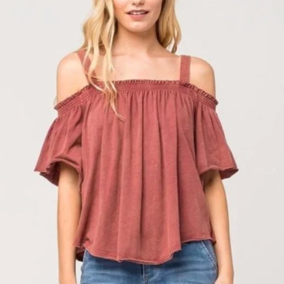 We The Free Tops - We the Free People SMALL Darling off the Shoulder Top 3312